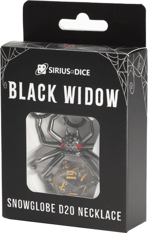 Black Widow Snowglobe D20 Necklace